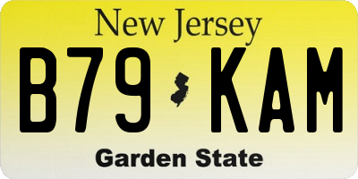 NJ license plate B79KAM