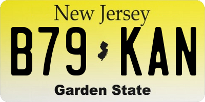 NJ license plate B79KAN