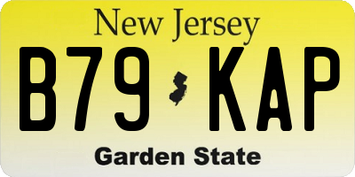 NJ license plate B79KAP