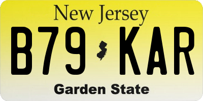 NJ license plate B79KAR