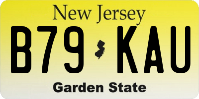 NJ license plate B79KAU