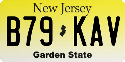 NJ license plate B79KAV