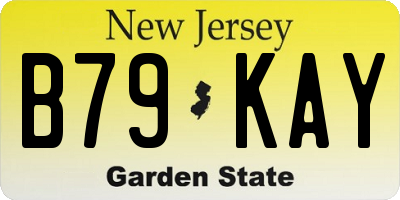 NJ license plate B79KAY