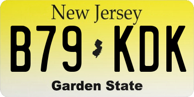 NJ license plate B79KDK