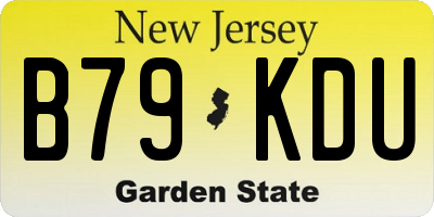 NJ license plate B79KDU