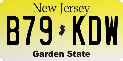 NJ license plate B79KDW