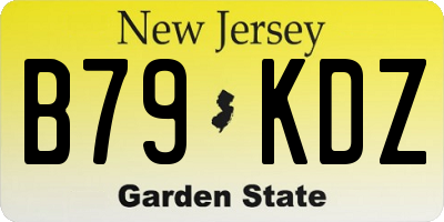 NJ license plate B79KDZ