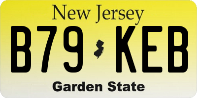 NJ license plate B79KEB
