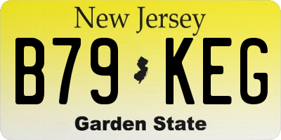 NJ license plate B79KEG