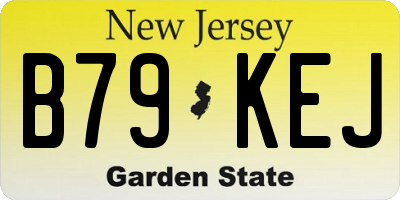 NJ license plate B79KEJ