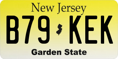 NJ license plate B79KEK