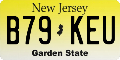 NJ license plate B79KEU