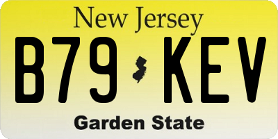 NJ license plate B79KEV