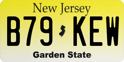 NJ license plate B79KEW
