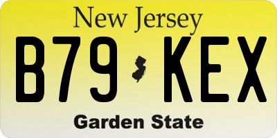 NJ license plate B79KEX