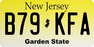 NJ license plate B79KFA