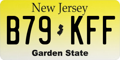 NJ license plate B79KFF