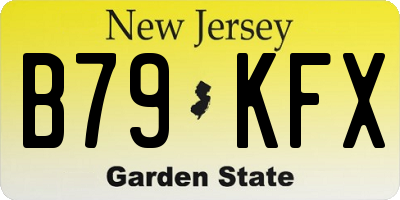 NJ license plate B79KFX
