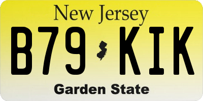 NJ license plate B79KIK