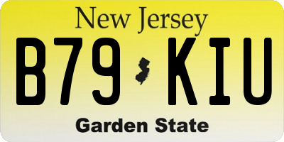 NJ license plate B79KIU