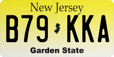 NJ license plate B79KKA