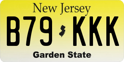 NJ license plate B79KKK