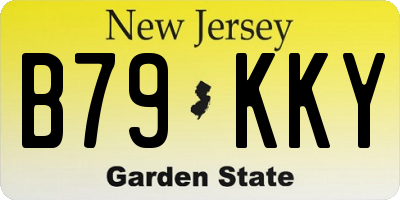 NJ license plate B79KKY