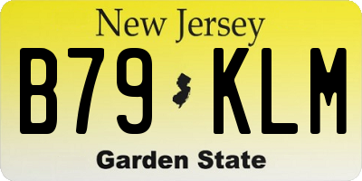 NJ license plate B79KLM