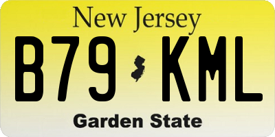 NJ license plate B79KML