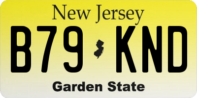 NJ license plate B79KND