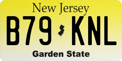 NJ license plate B79KNL