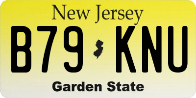 NJ license plate B79KNU