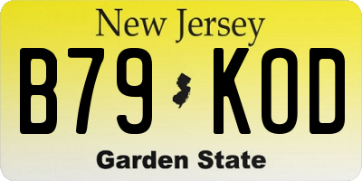 NJ license plate B79KOD