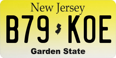 NJ license plate B79KOE