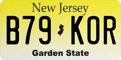NJ license plate B79KOR