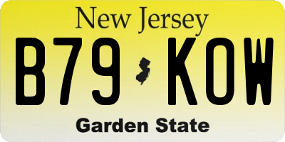 NJ license plate B79KOW