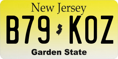NJ license plate B79KOZ