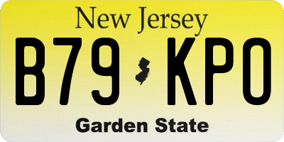 NJ license plate B79KPO