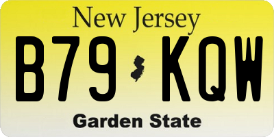 NJ license plate B79KQW
