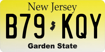 NJ license plate B79KQY
