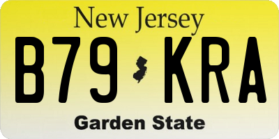 NJ license plate B79KRA