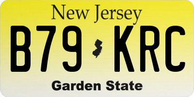 NJ license plate B79KRC
