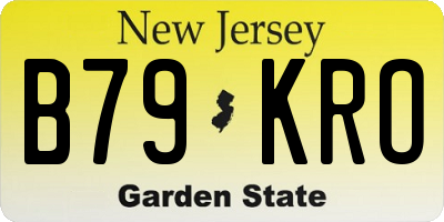 NJ license plate B79KRO