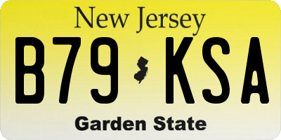 NJ license plate B79KSA