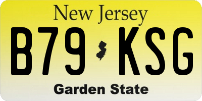 NJ license plate B79KSG
