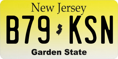 NJ license plate B79KSN