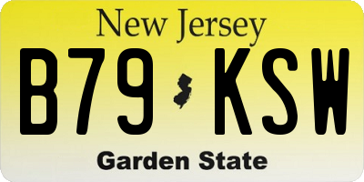 NJ license plate B79KSW