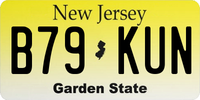 NJ license plate B79KUN