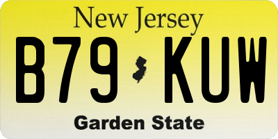 NJ license plate B79KUW
