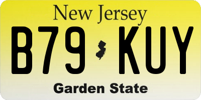 NJ license plate B79KUY